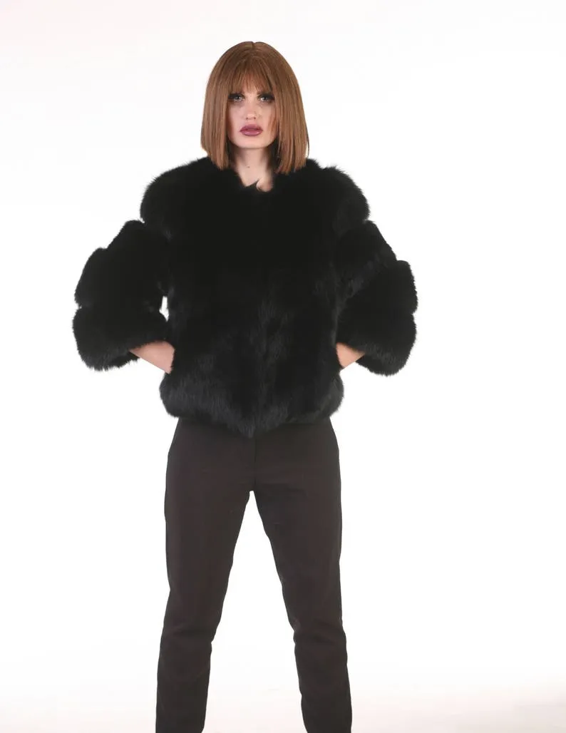 Black Fox Fur Coat Women’s