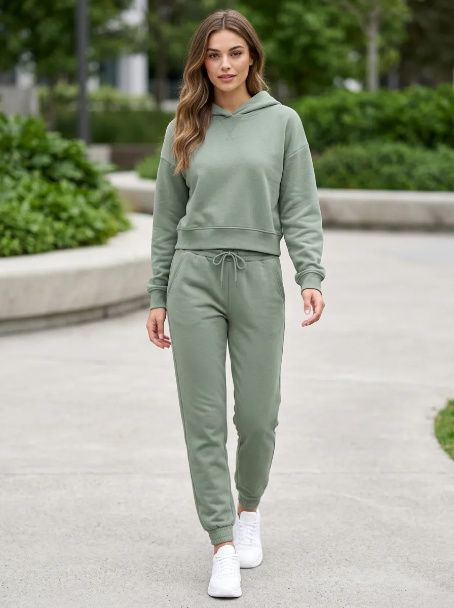 Women's Hooded Sweatshirt Sweatpants Set