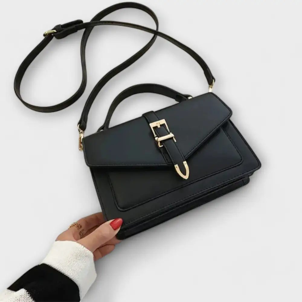 Zip Faux Leather Shoulder Bag