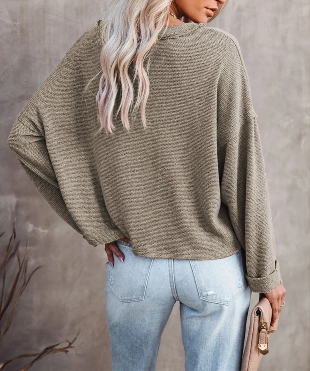 Buttoned Loose Long Sleeve Shirt