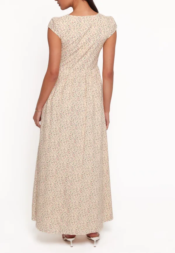 A-Line Round Neck Maxi Dress
