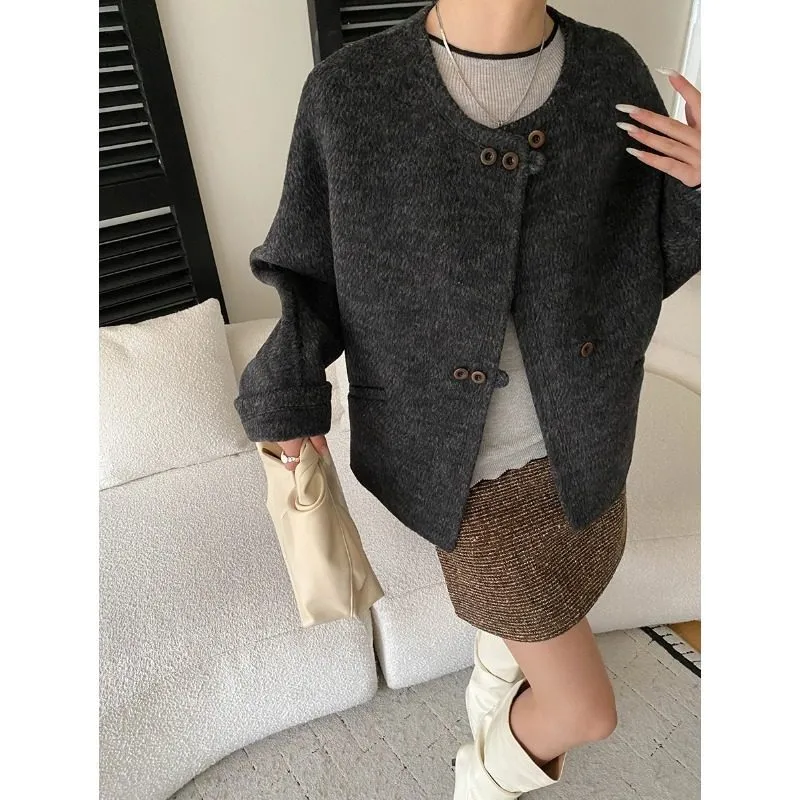 Tailored Wool-Blend Casual Outerwear Jacket