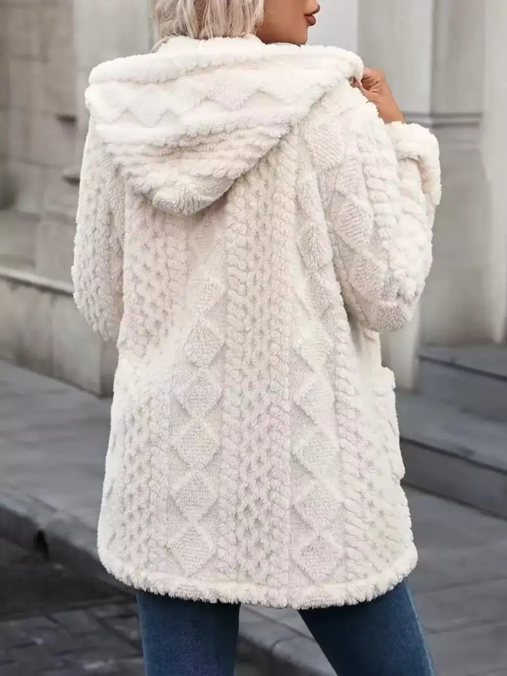 Cozy Button Up Hooded Fleece Outerwear