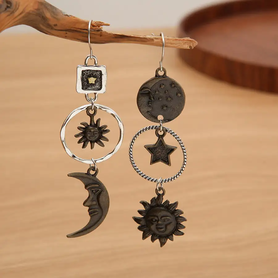 Star Sun and Moon Earrings