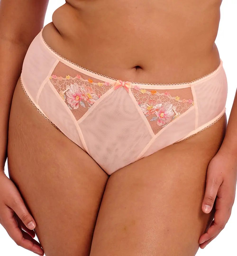 High-Waist Mesh Floral High-Leg Brief Panty