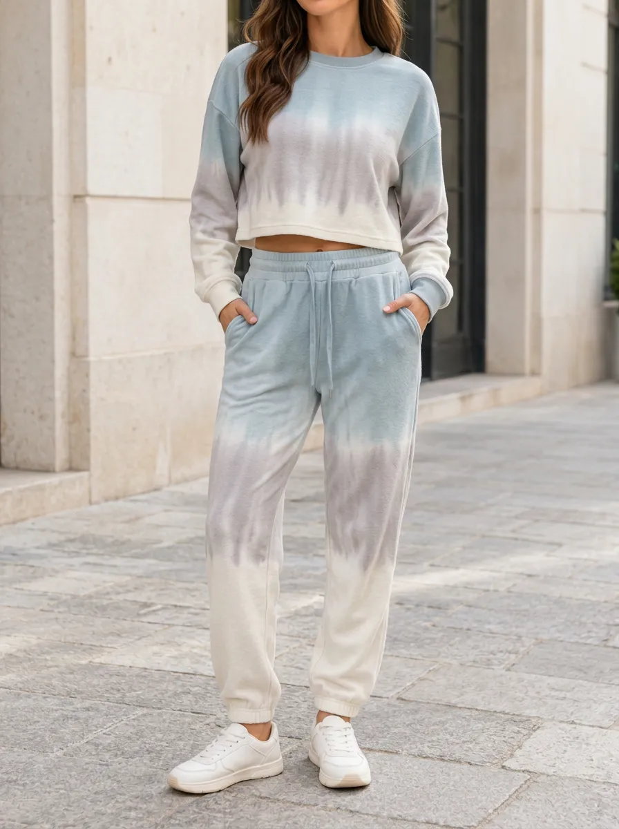 Women's Tie-Dye Printed Two-Piece Set