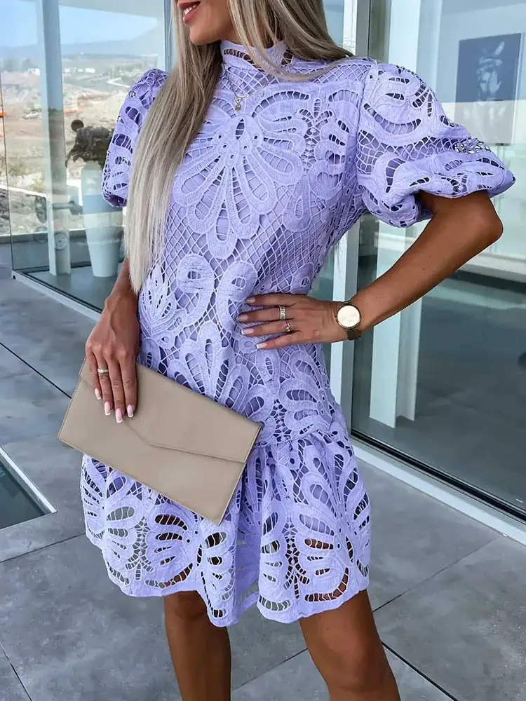 Lace Midi Evening Dress