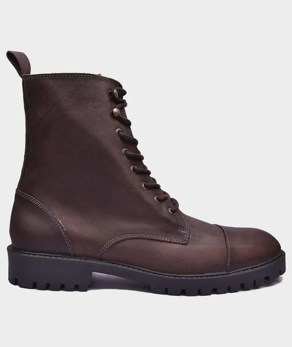 Men's Country Inspired Lace Up Leather Riding Boots