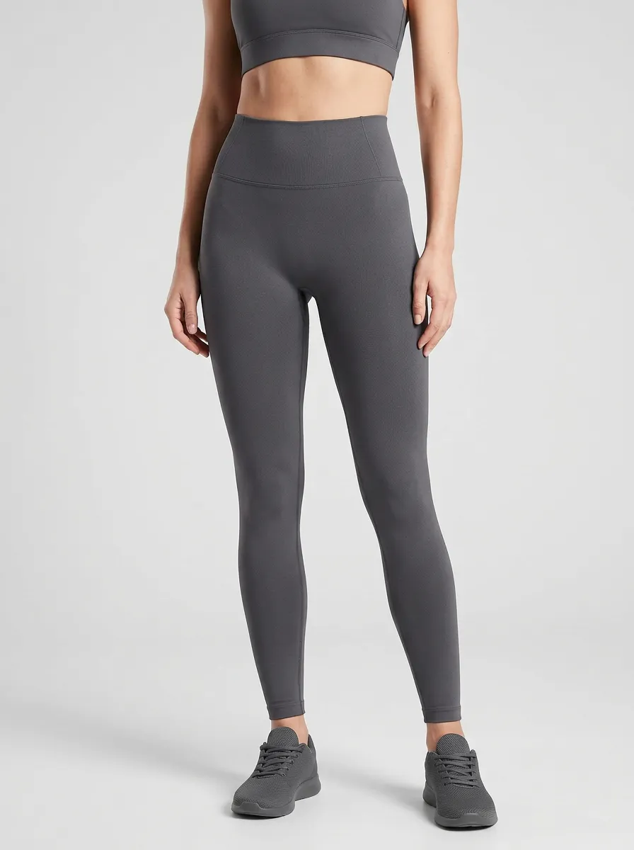 Women's Seam-Free-Front Ankle-Length Pocket-Free High-Rise Leggings