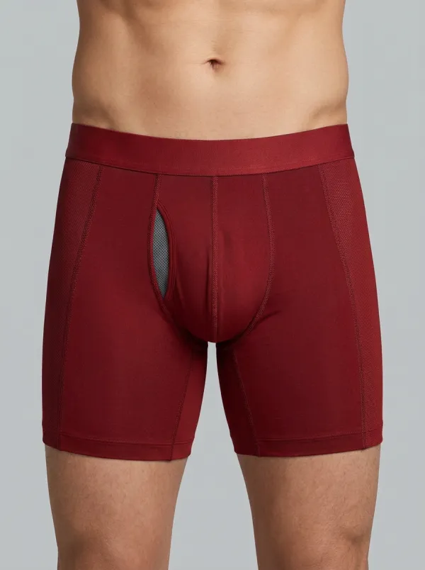 Men's Navy Blue Mesh Panel Boxer Briefs