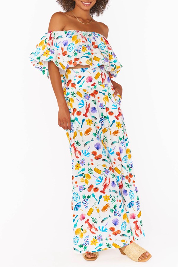 Colorful Whimsical Print Swing Skirt