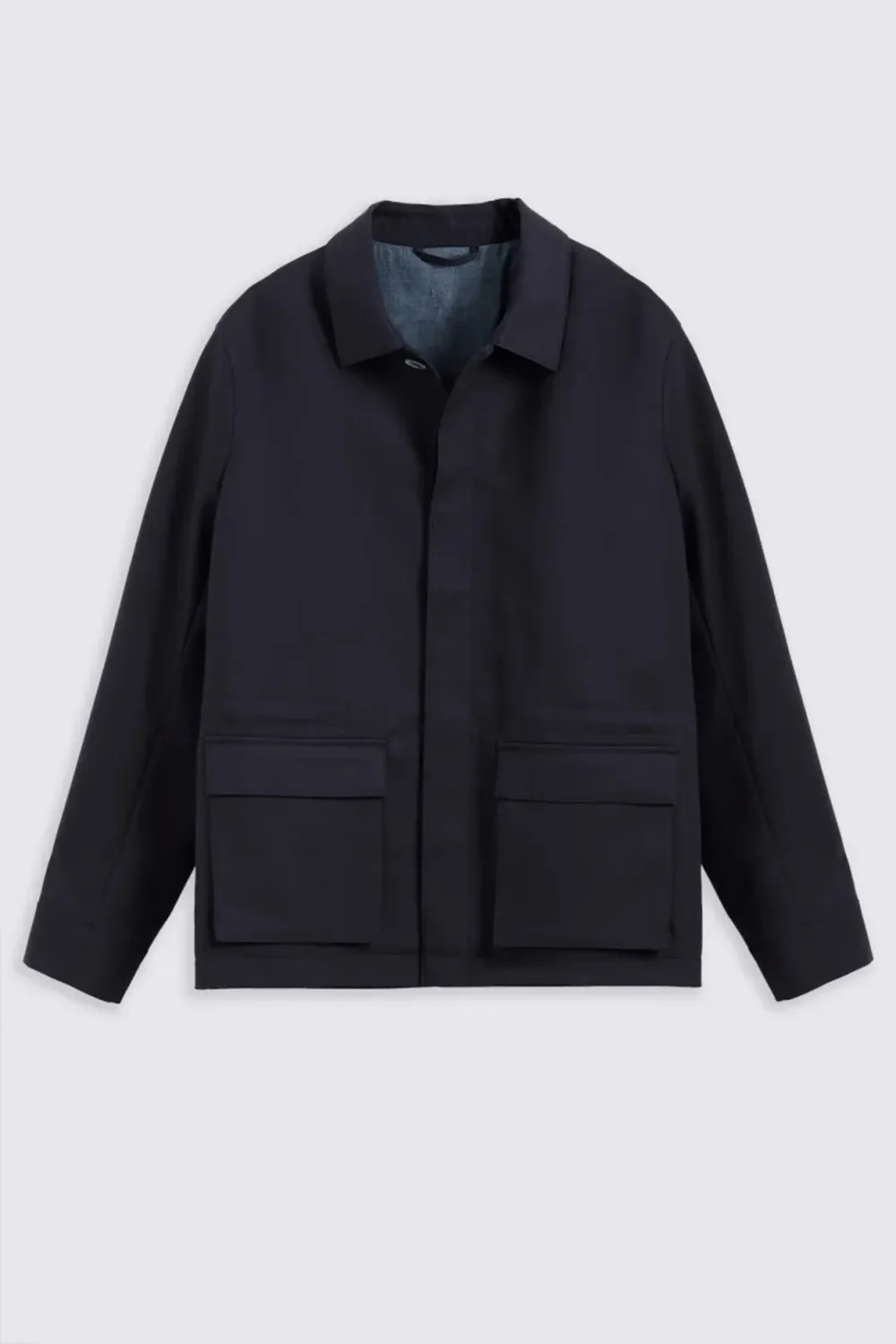 Navy Men's Jacket In Minimalist Style
