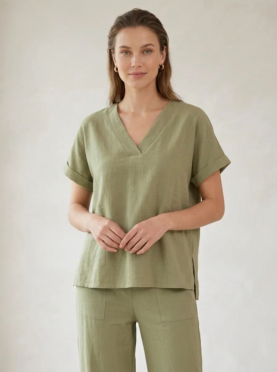 Everyday Ribbed Women's V-Neck Shirt