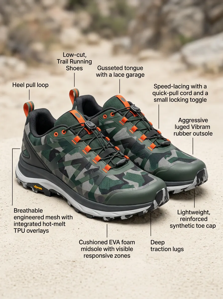 Men's Outdoor Hiking Camouflage Printed Trail Running Shoes