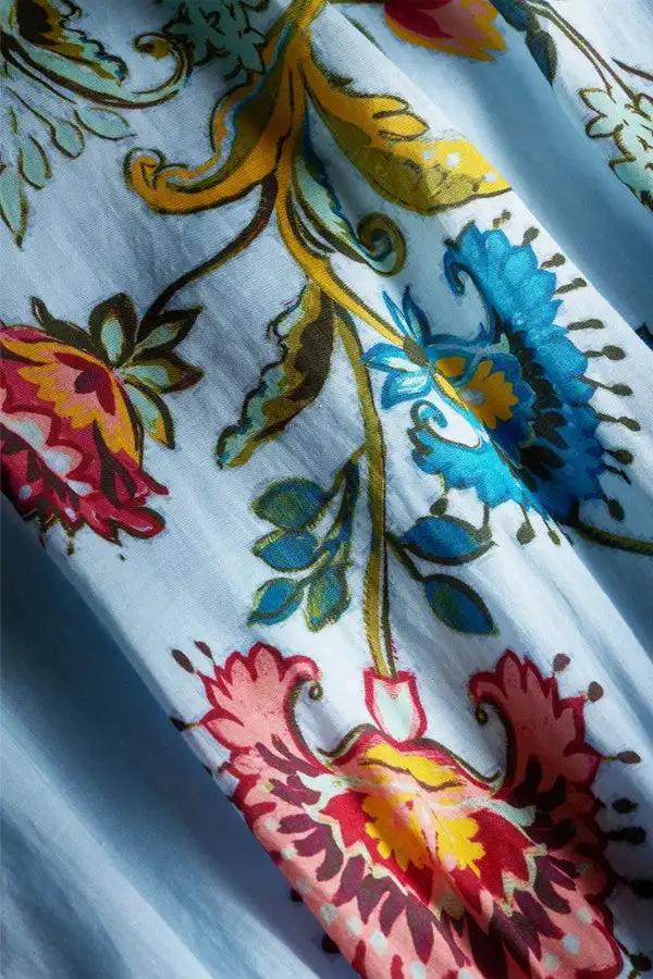 Women's Colorful Floral Print Midi Skirt