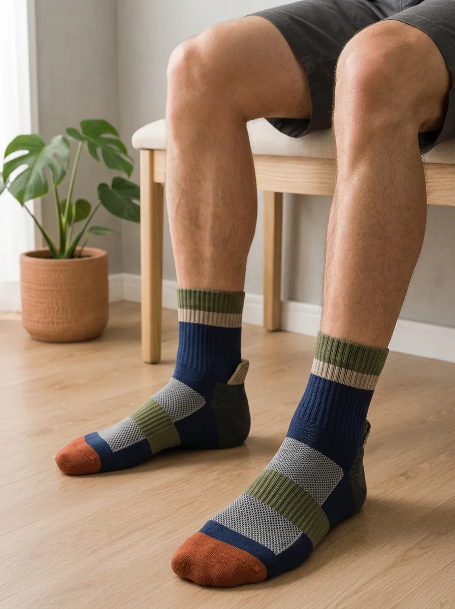 Men's Casual Outdoor Colorblock Striped Printed Socks