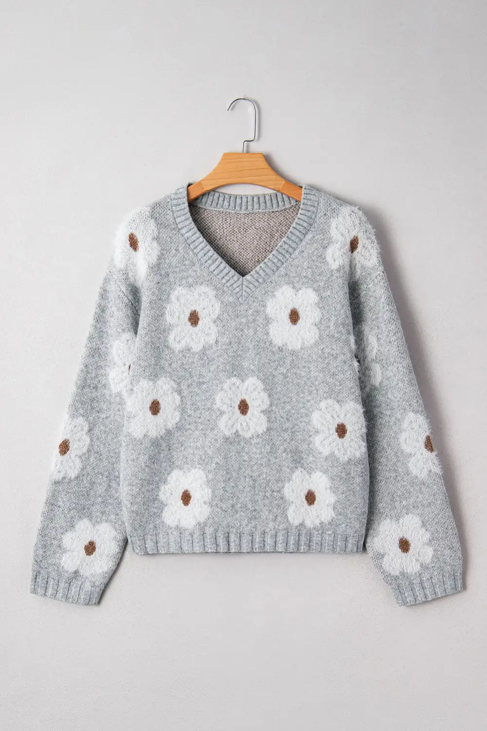 Floral V Neck Sweater