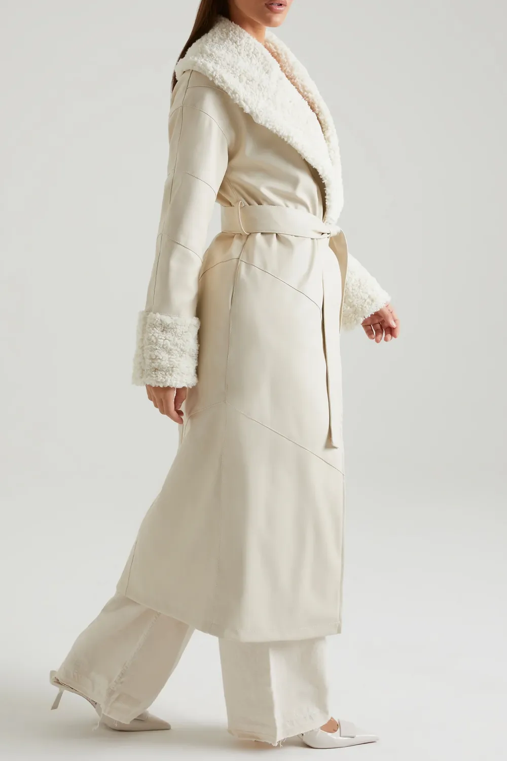 Oversized Warm Tie Waist Coat