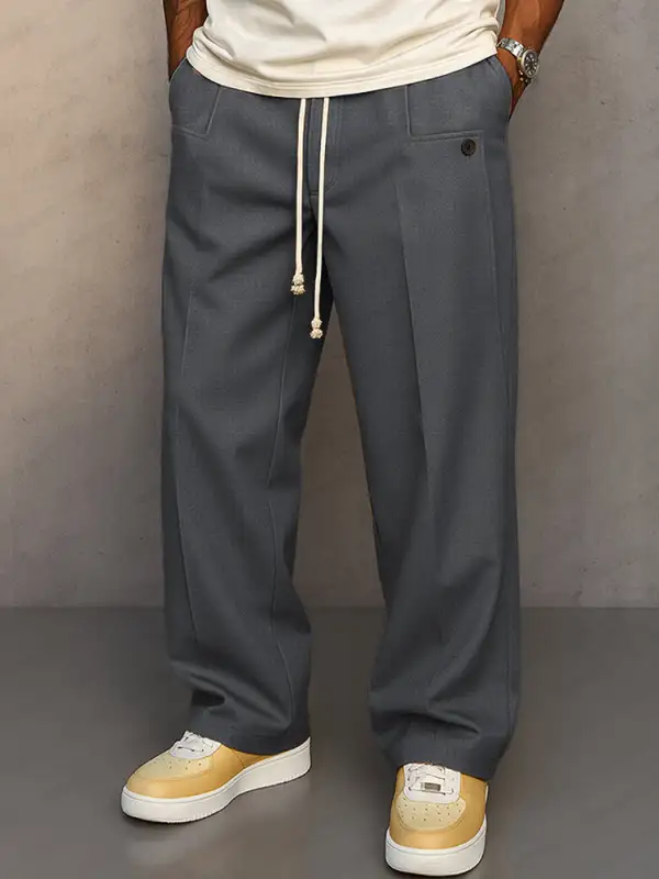 Relaxed Drawstring Waist Pants
