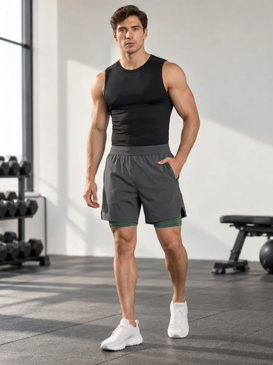Men's Dynamic Fit Layered Printed Training Shorts