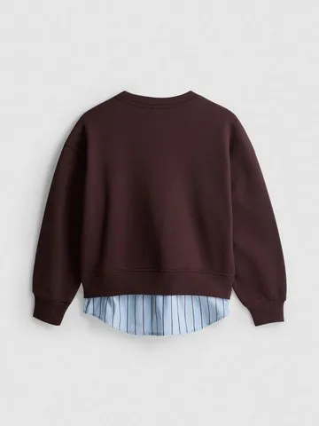 7-15yrs | Cotton Rich 2-in-1 Sweatshirt Blouse