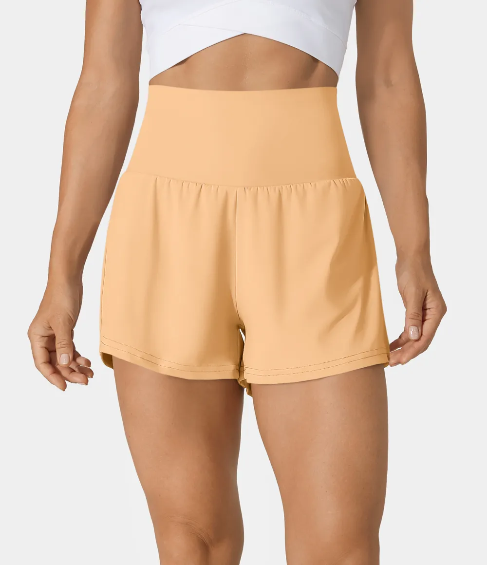 2026🔥  Super High Waisted Back Pocket & Side Hidden Pocket 2-in-1 Yoga Shorts 2.5