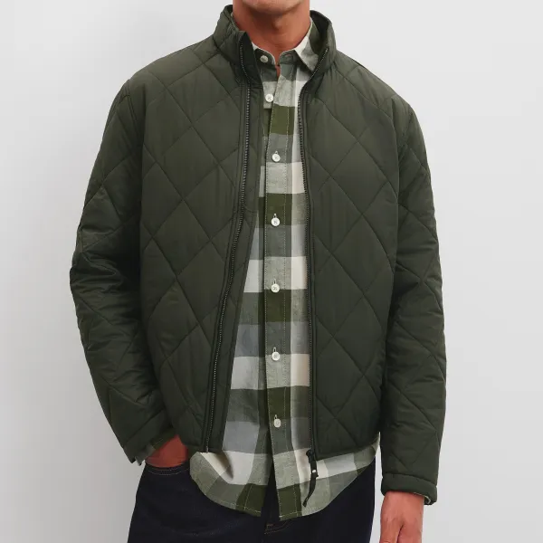 Men's Quilted Funnel Neck Jacket