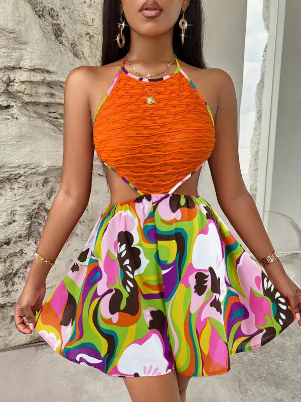 Hollow Bright Halter Jumpsuit