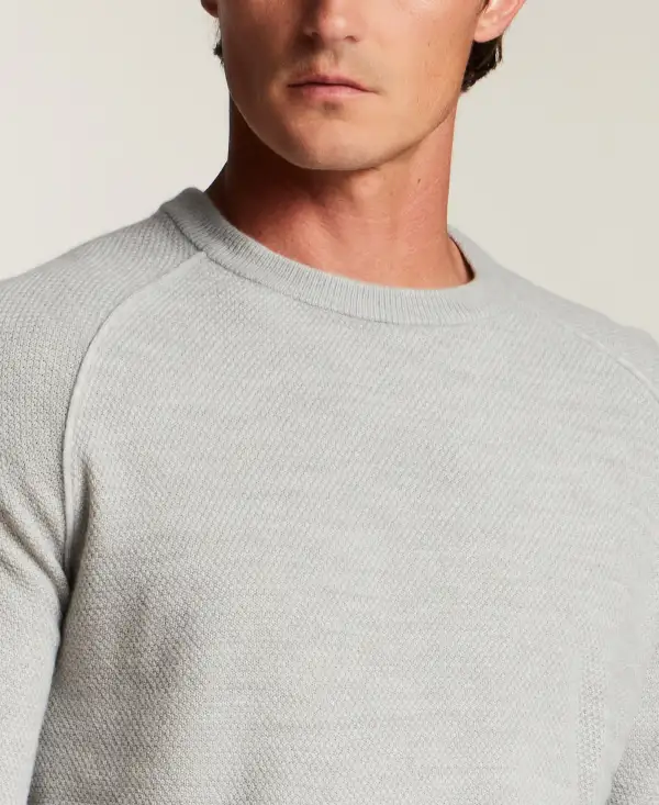 Men's Contemporary Regular Fit Relaxed Textured Sweater