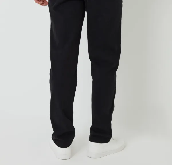Men's Black Elastic-Waist Chino Pants