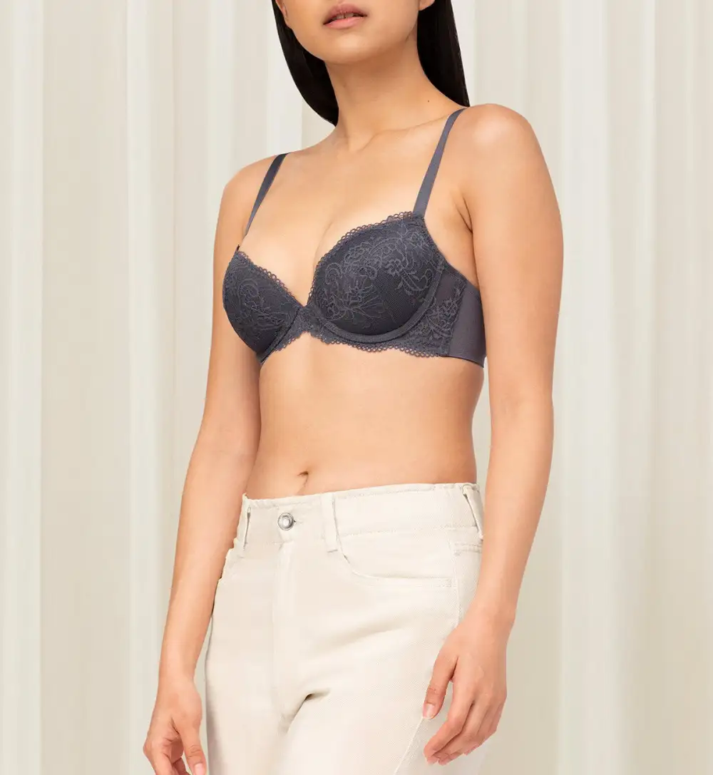 Women's Wired Push-Up Lace Molded Breathable Bra