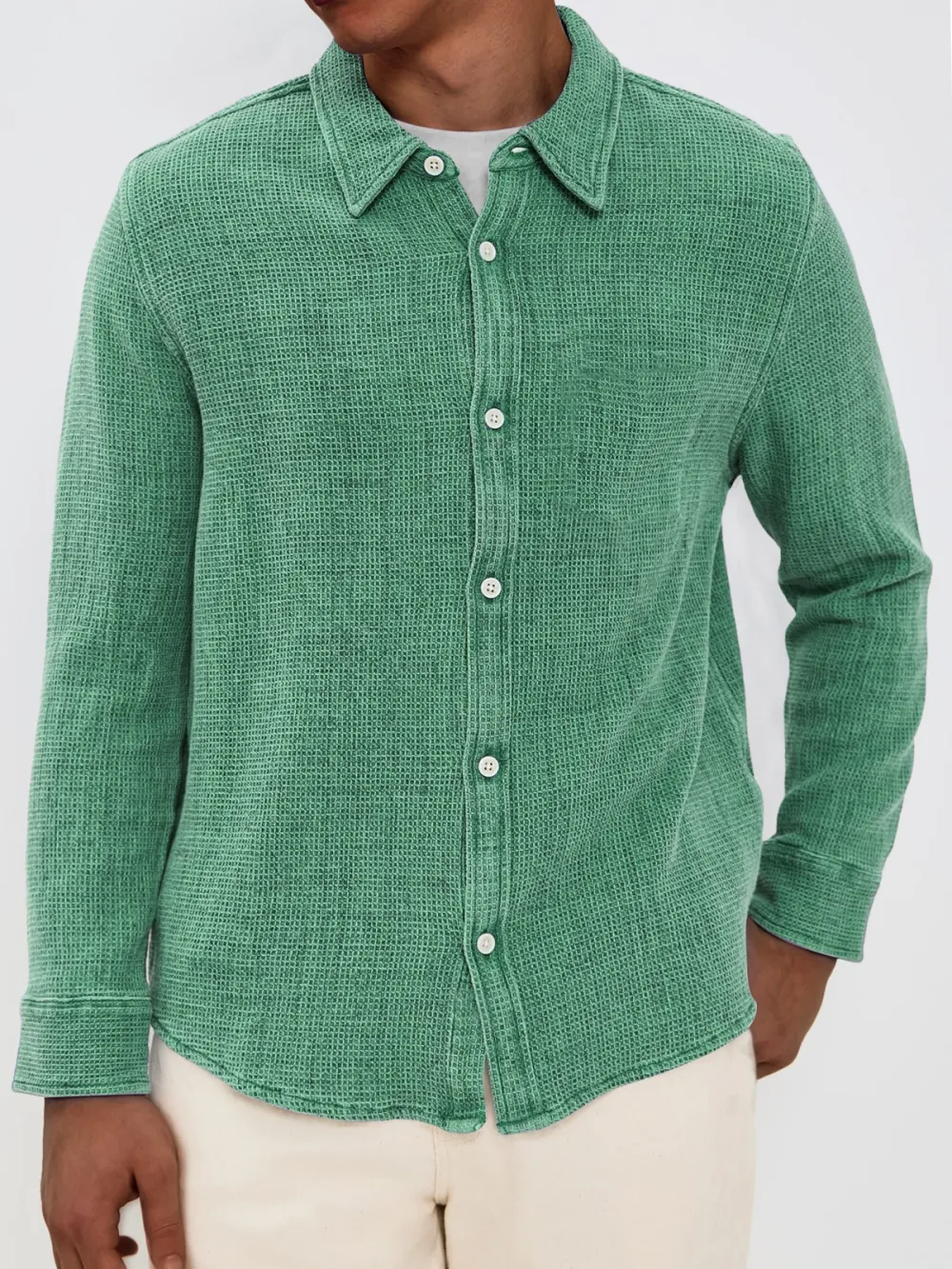 Everyday Textured Knit Long Sleeve Shirt