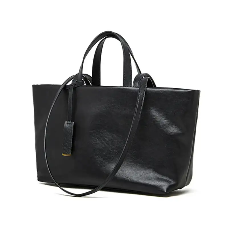 Modern Essential: Genuine Leather Large-Capacity Shoulder Bag