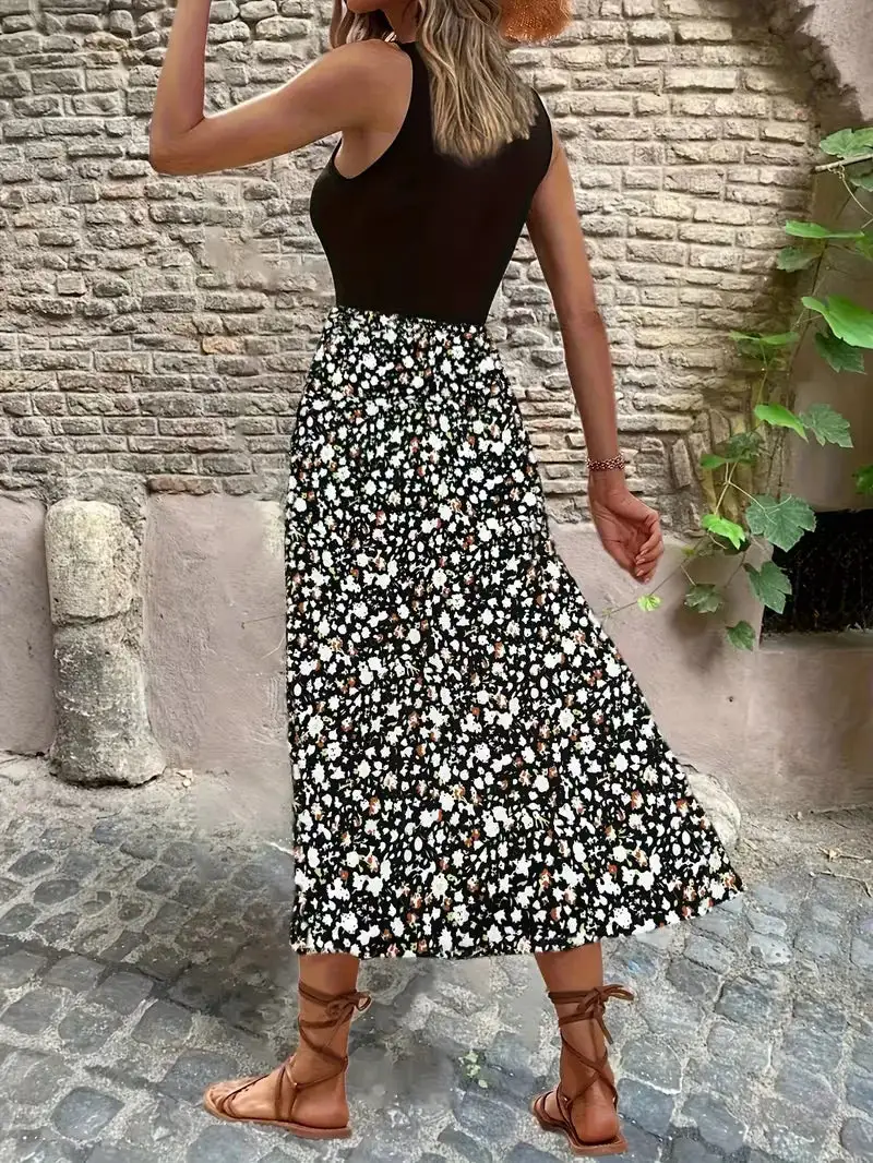 Floral A-Line Bohemian Maxi Dress