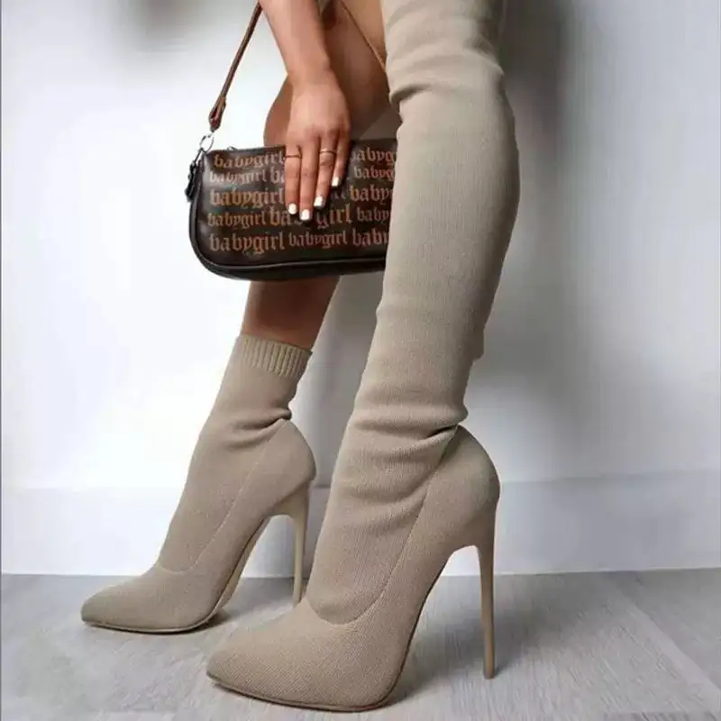 Modern Pointed Toe Stiletto Boots