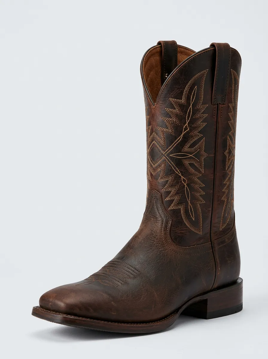 Timeless Embroidered Distressed Pull-On Western Boots