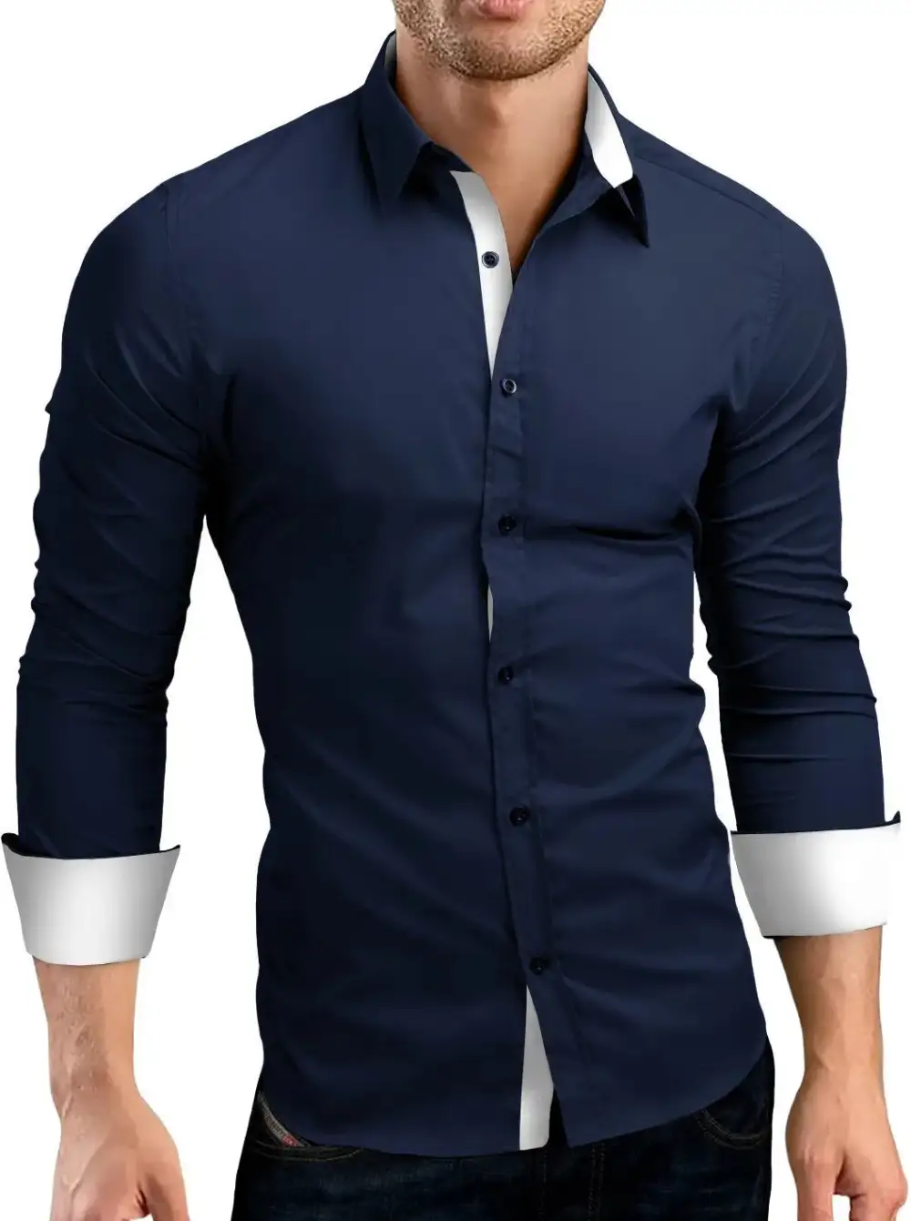 Polished Long Sleeve Slim Fit Casual Dress Shirt