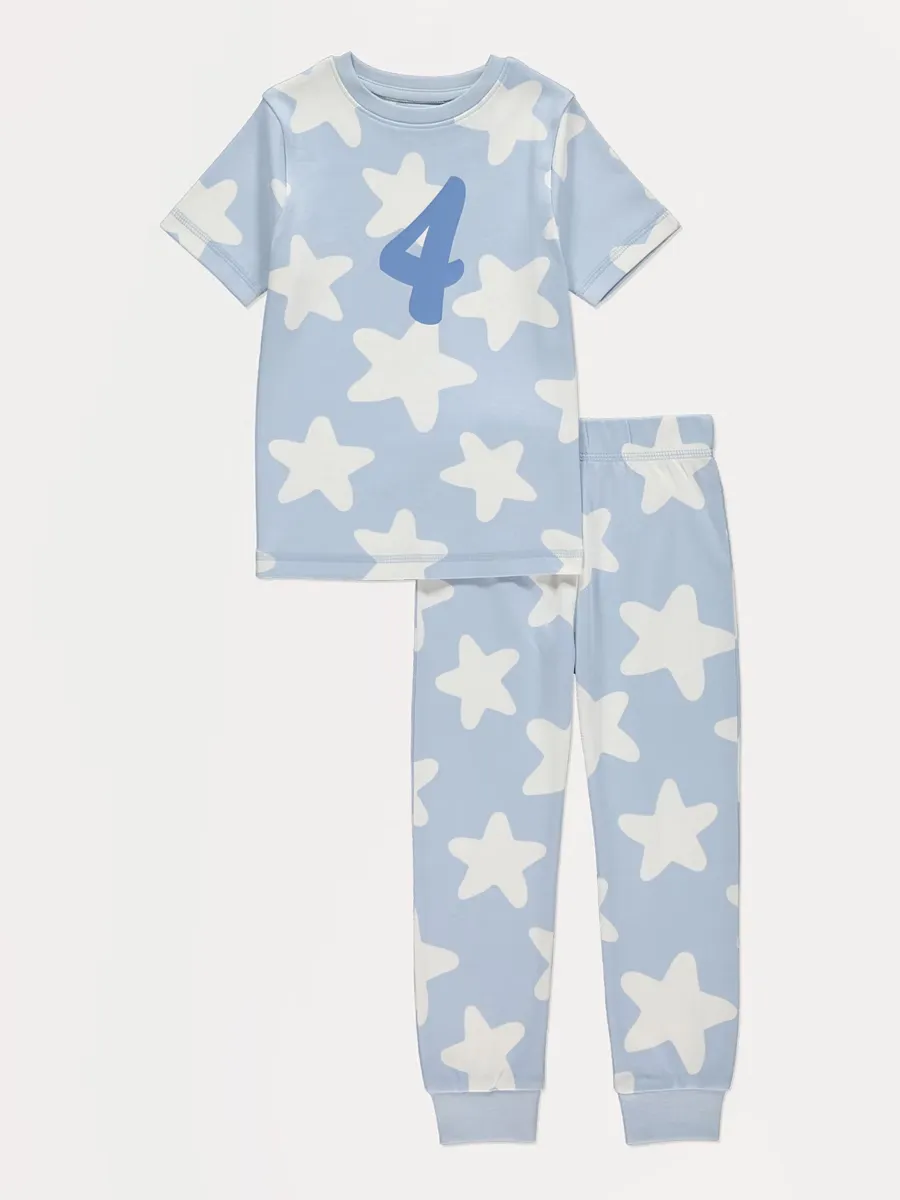 I Am 4 Blue Short Sleeve Pyjamas