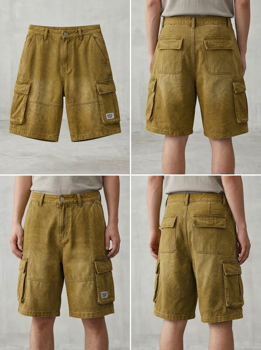Urban Cargo Topographic Graphic Men's Cargo Shorts