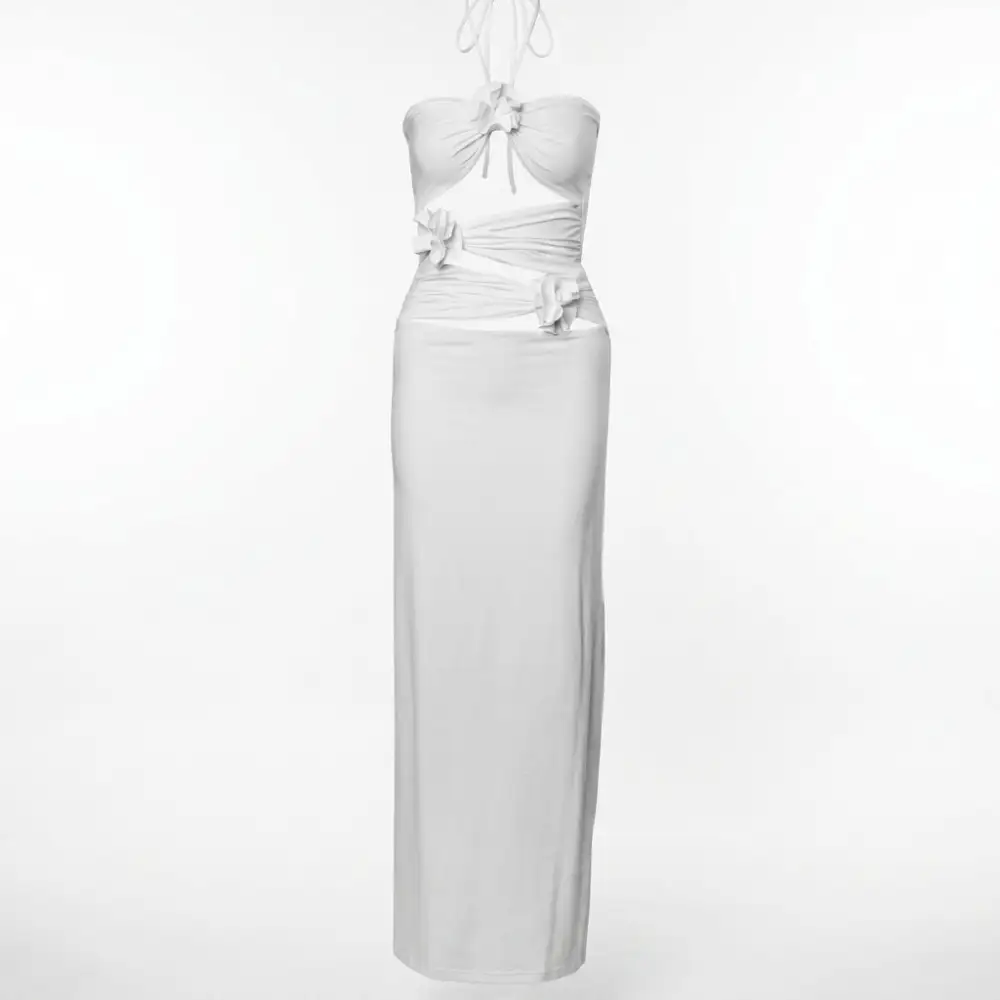 Draped Halter Maxi Dress