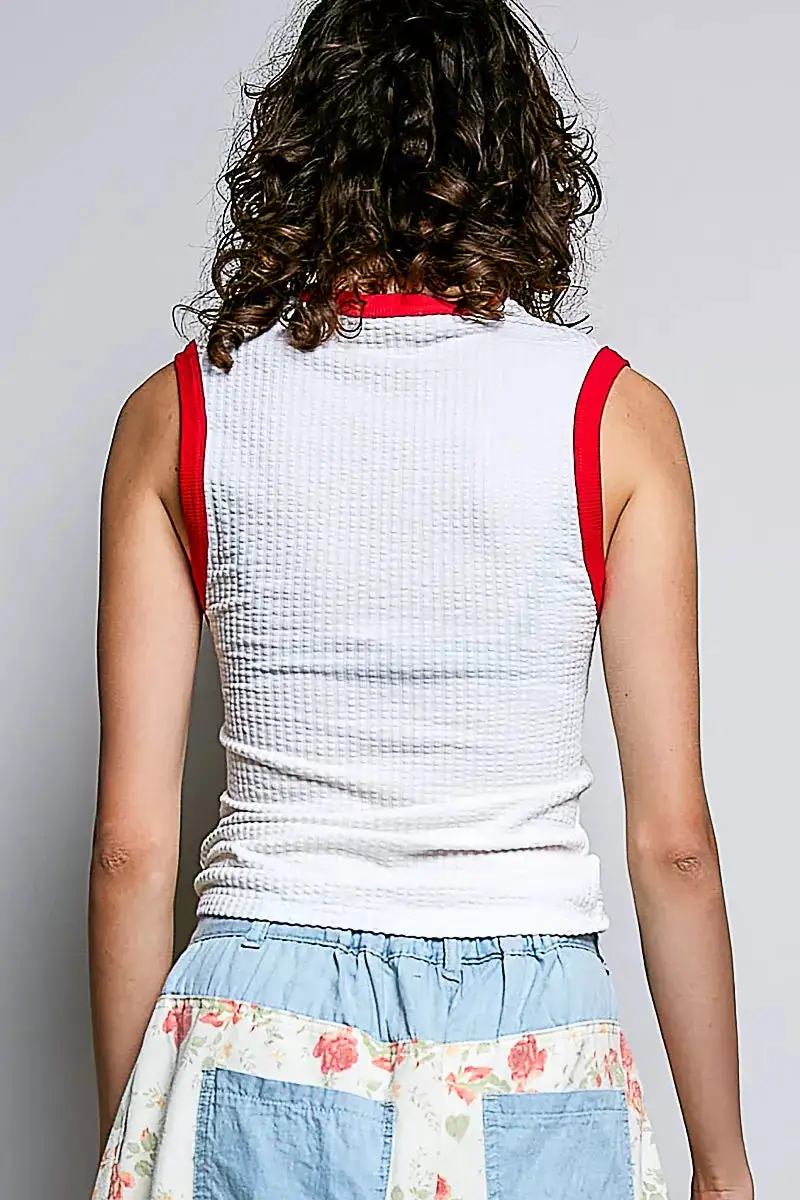 Relaxed V-Neck Ribbed Tank Top
