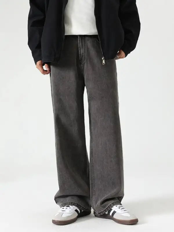 Clean Look Washed Wide Leg Jeans