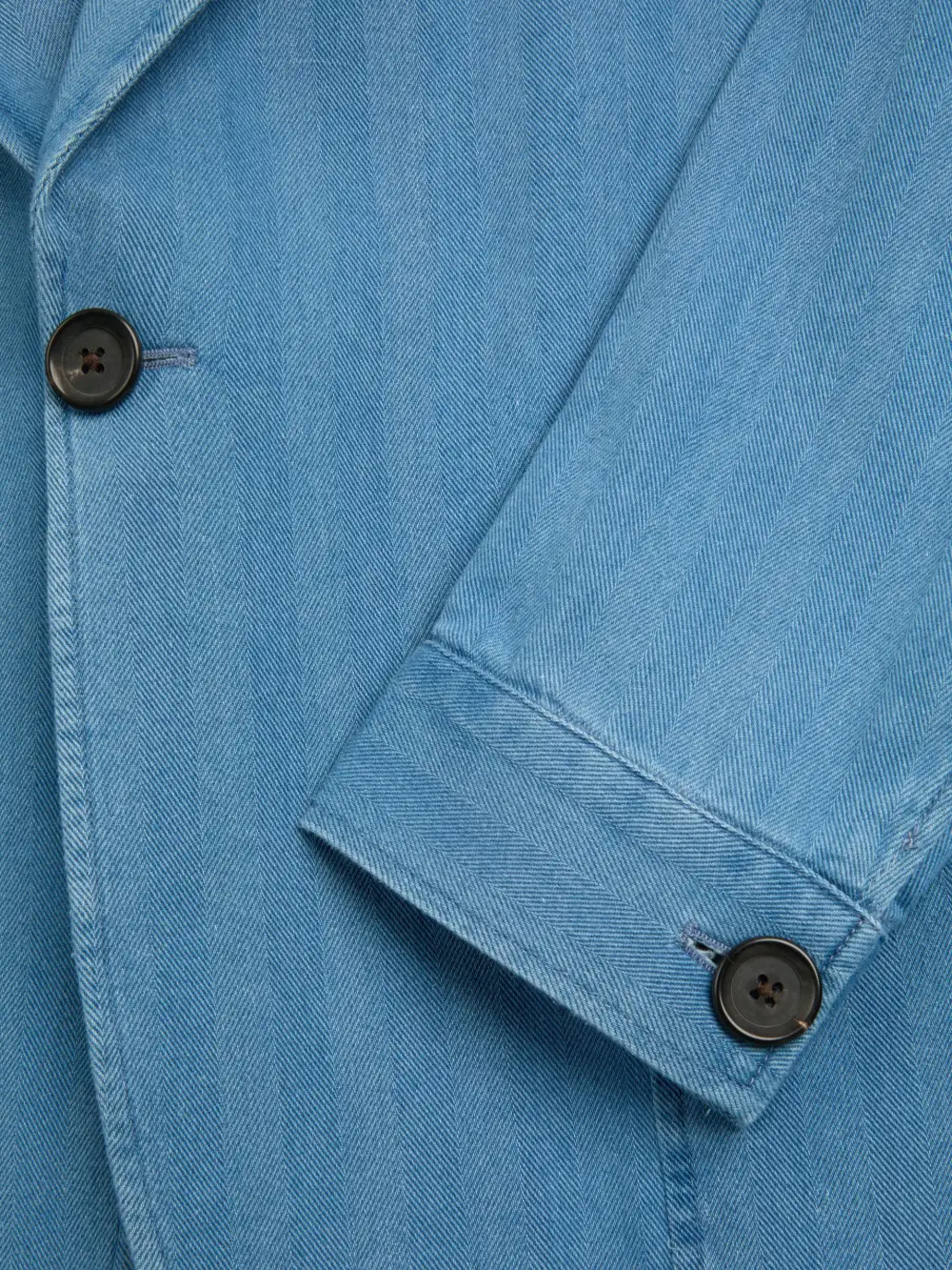 Indigo Casual Style Lapel Cotton Blazer