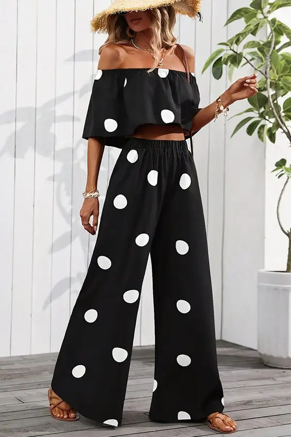Print Bandeau Casual Two Piece Set