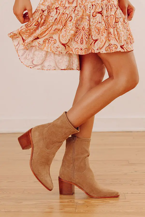 Faux Suede High Heel Boots