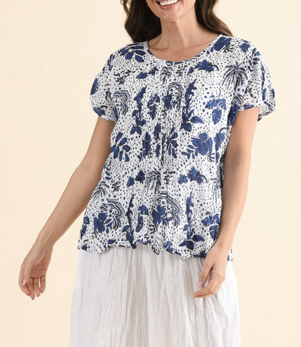 Cotton Floral Textured Relaxed Fit Top