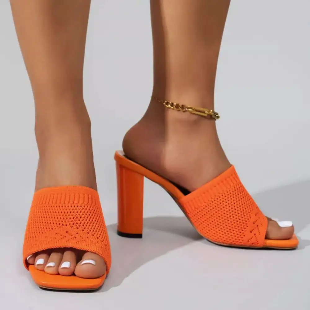 Lightweight Open Toe Block Heels Sandals