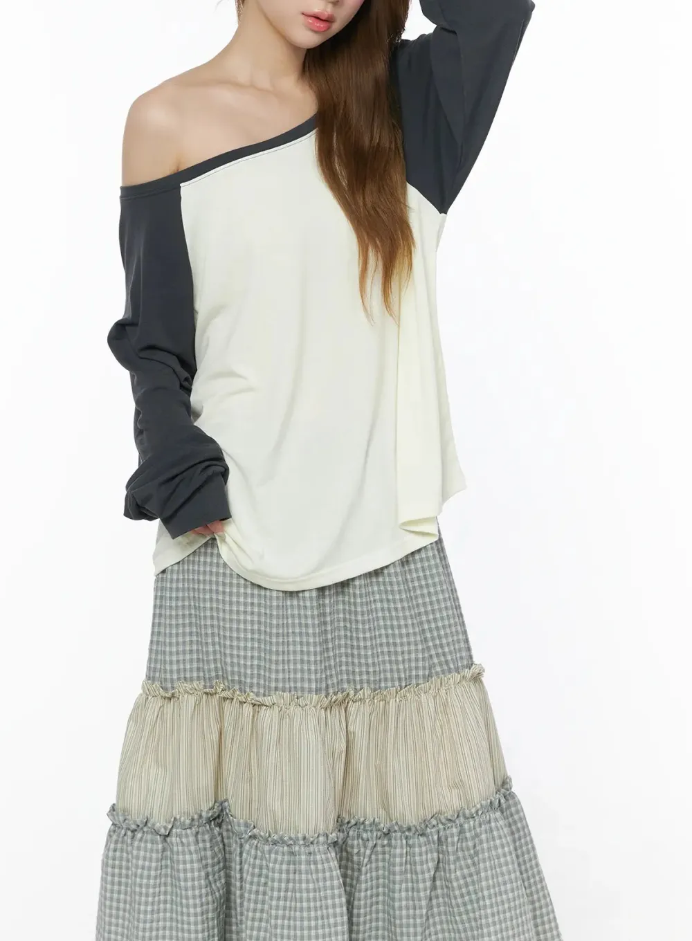 Oversized Asymmetric Off-Shoulder Top