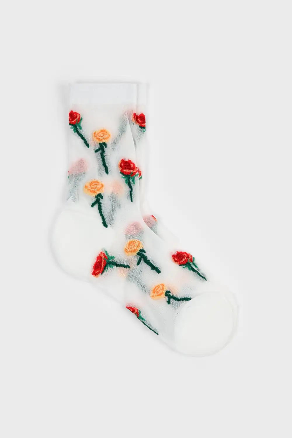 Modern Stemmed Roses Sheer Socks
