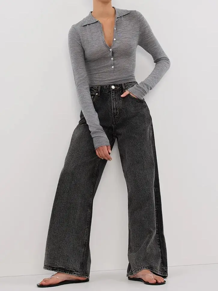 SILVER MARLE POLO TOP